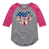 Case IH Heart Patriotic Glitter Girls Raglan