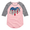 Case IH Heart Patriotic Glitter Girls Raglan