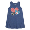 Cowboy Pattern Hearts IH Girls Aline Dress