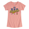 IH Harvester BBTail Patriotic Girls Fitted Short Sleeve Tee