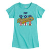 IH Harvester BBTail Patriotic Girls Fitted Short Sleeve Tee