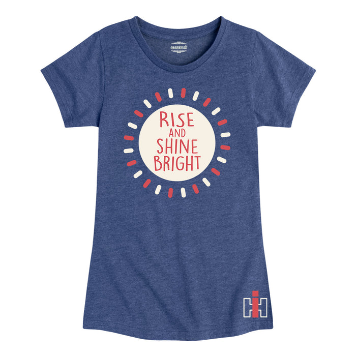 Rise And Shine Bright IH Girls Fitted Short Sleeve Tee