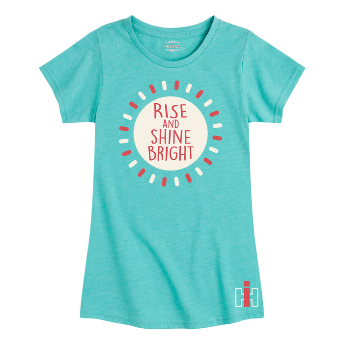 Rise And Shine Bright IH Girls Fitted Short Sleeve Tee