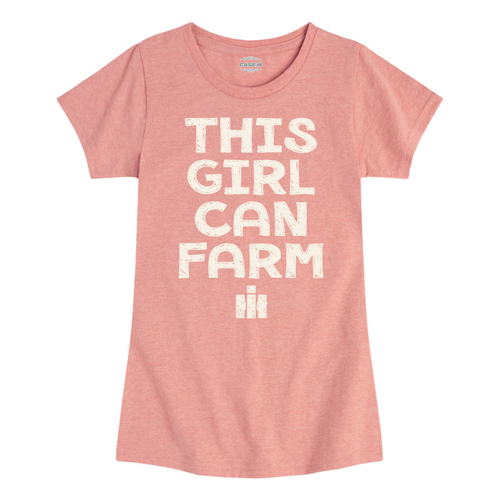 This Girl Can Farm IH Girls Fitted Short Sleeve Tee