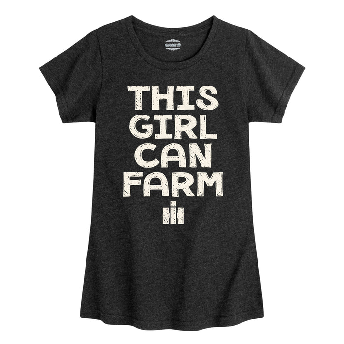 This Girl Can Farm IH Girls Fitted Short Sleeve Tee