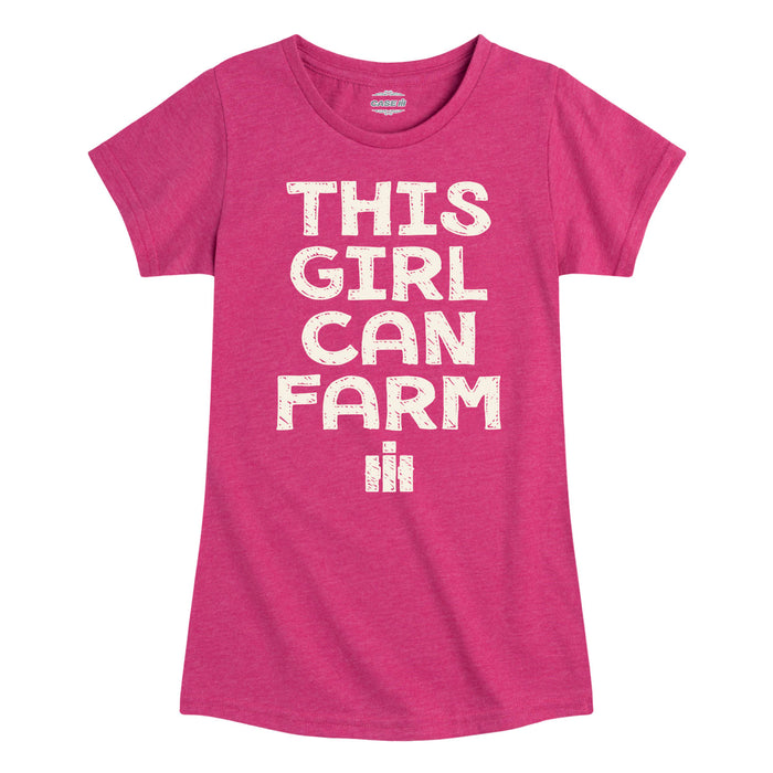 This Girl Can Farm IH Girls Fitted Short Sleeve Tee