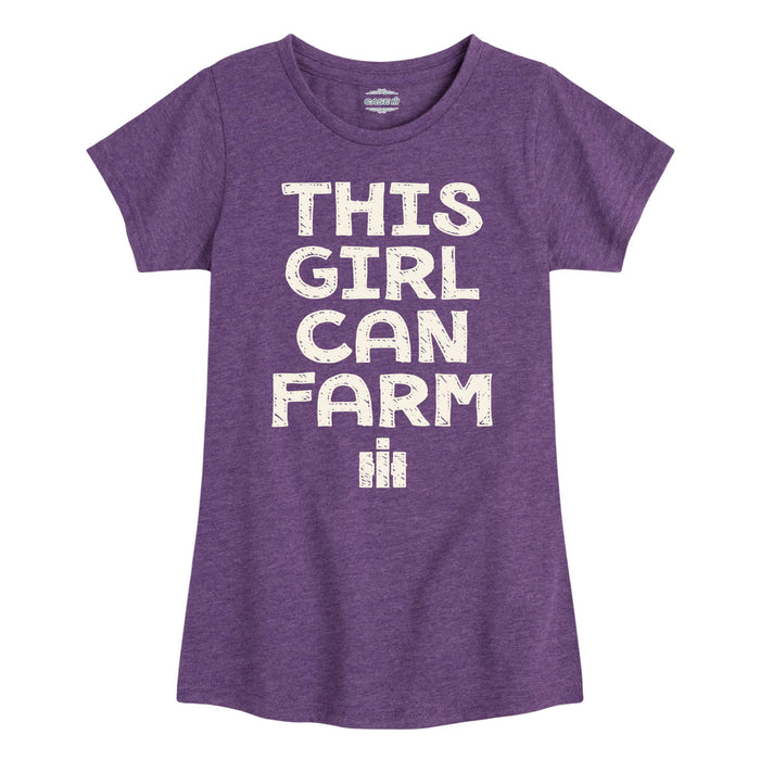This Girl Can Farm IH Girls Fitted Short Sleeve Tee