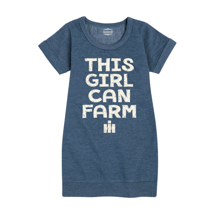 This Girl Can Farm IH Girls Fleece Dress