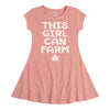 This Girl Can Farm IH Girls Fit and Flare Dress