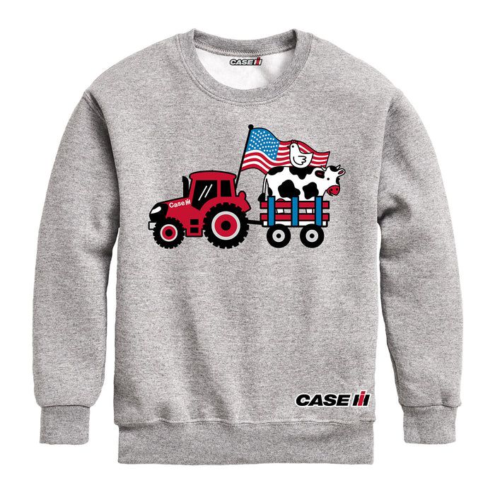 Americana Tractor Animals Case IH Kids Crew Fleece