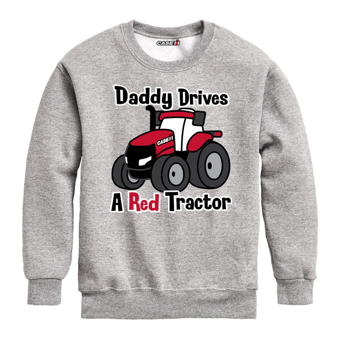 Daddy Drives A Red Tractor Case IH Kids Crew Fleece