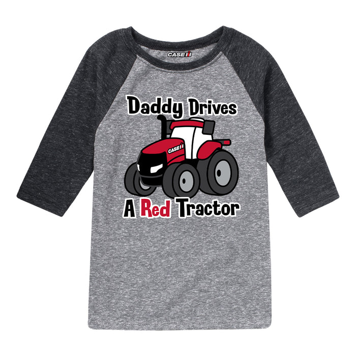 Daddy Drives A Red Tractor Case IH Kids Raglan