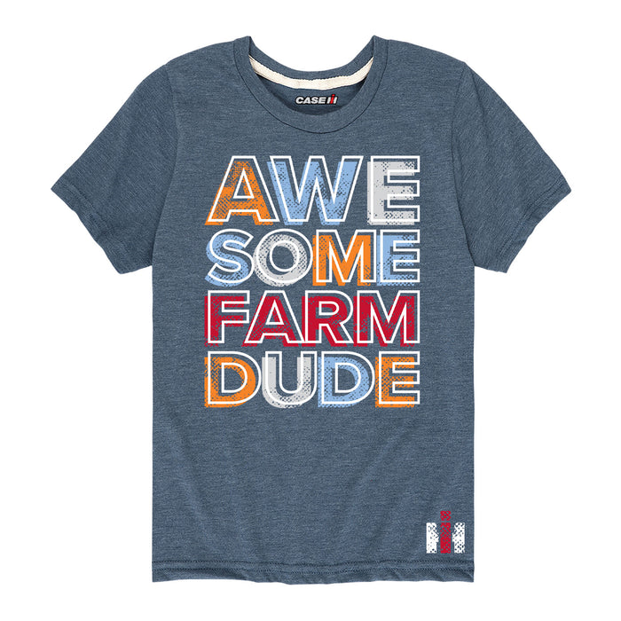 Awesome Farm Dude IH Kids Short Sleeve Tee