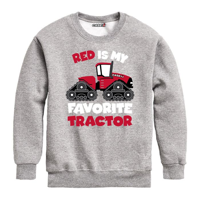 Red Is My Favorite Tractor Case IH Kids Crew Fleece