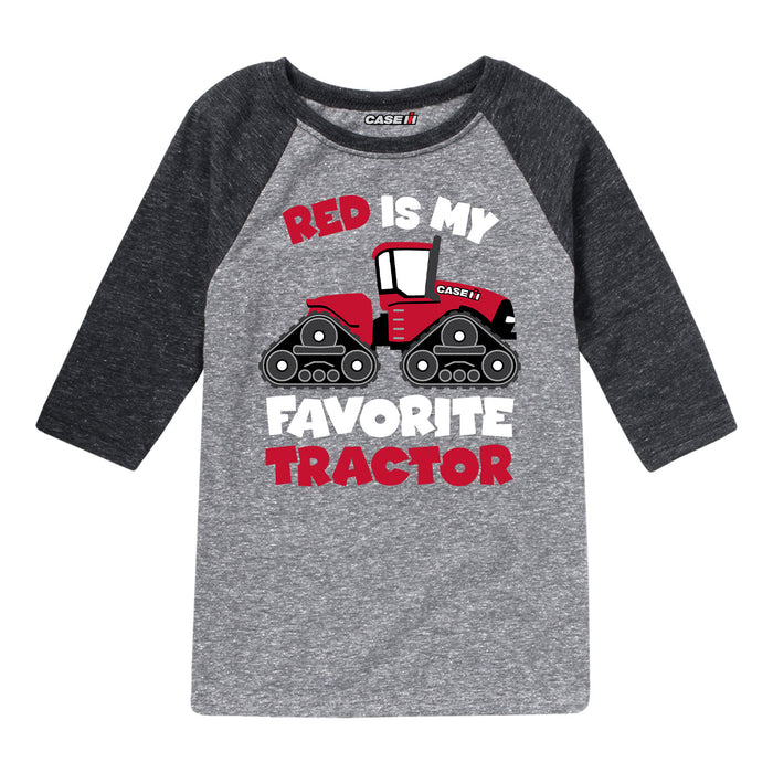 Red Is My Favorite Tractor Case IH Kids Raglan