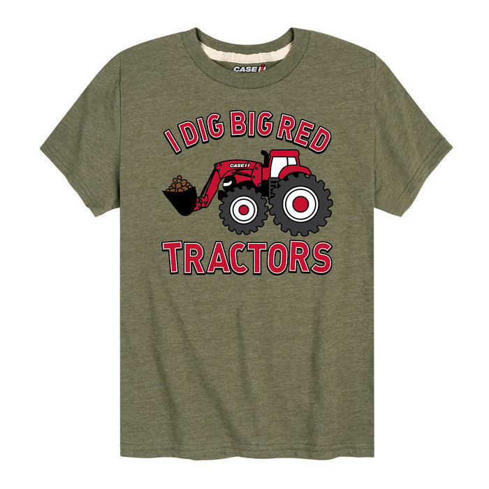 I Dig Big Red Tractors Case IH Kids Short Sleeve Tee