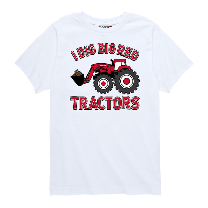 I Dig Big Red Tractors Case IH Kids Short Sleeve Tee