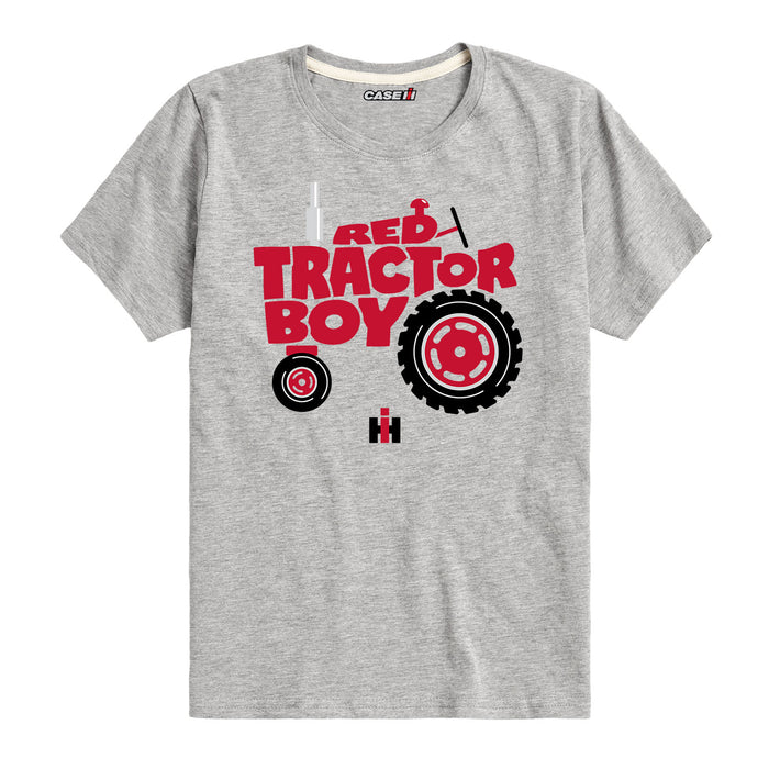 Red Tractor Boy IH Kids Short Sleeve Tee
