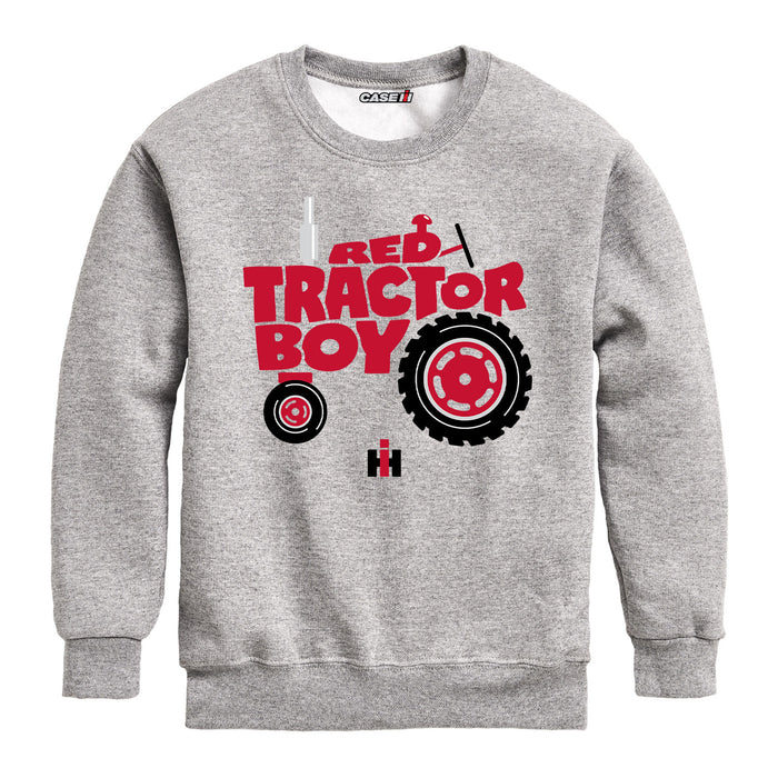Red Tractor Boy IH Kids Crew Fleece