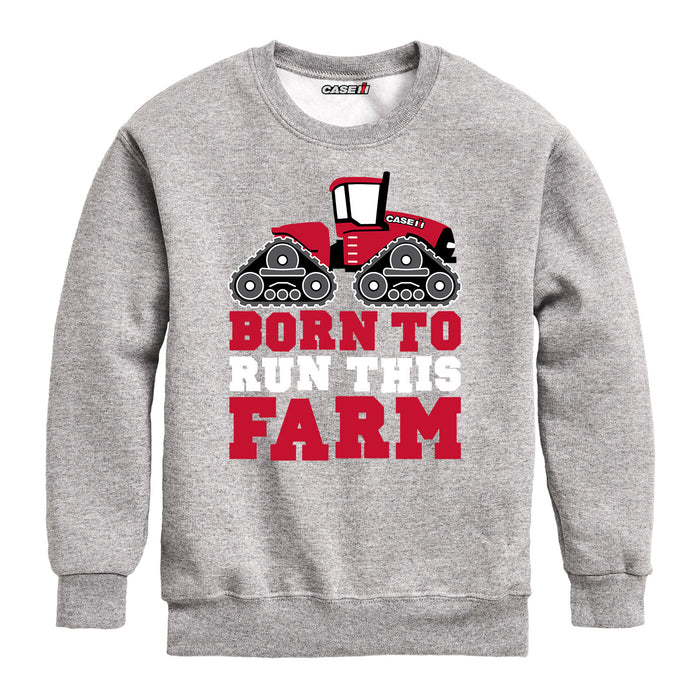 Born To Run This Farm Kids Crew Fleece