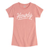 Howdy Rope Script Kids Fitted Short Sleeve Tee