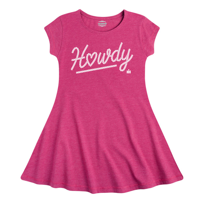 Howdy Rope Script Kids Fit and Flare Dress