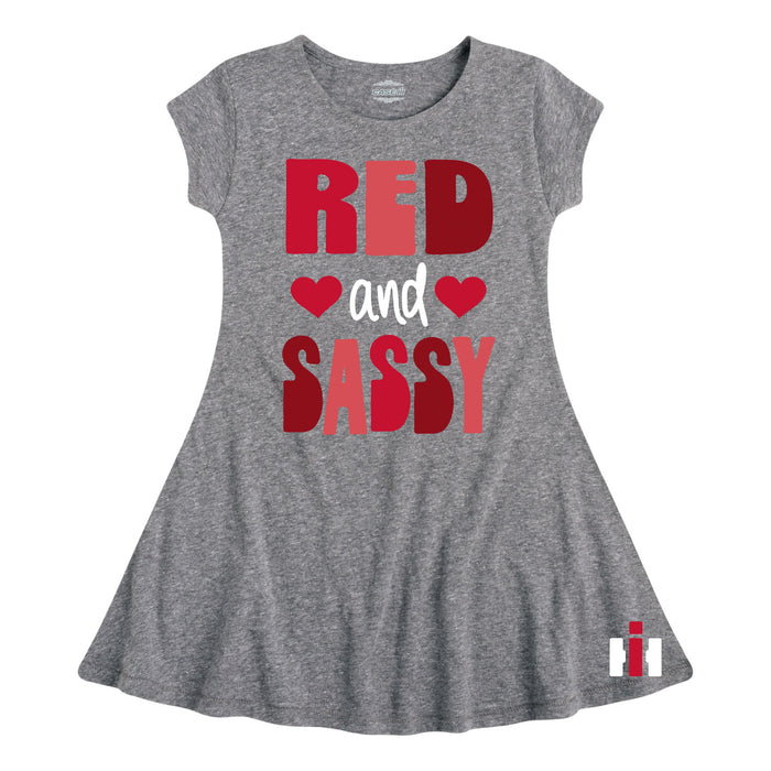 Red And Sassy IH Kids Fit and Flare Dress