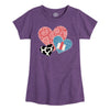 Cowboy Pattern Hearts IH Kids Fitted Short Sleeve Tee