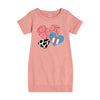 Cowboy Pattern Hearts IH Kids Fleece Dress