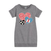 Cowboy Pattern Hearts IH Kids Fleece Dress