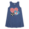 Cowboy Pattern Hearts IH Kids Aline Dress