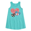 Cowboy Pattern Hearts IH Kids Aline Dress