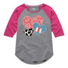 Cowboy Pattern Hearts IH Kids Raglan