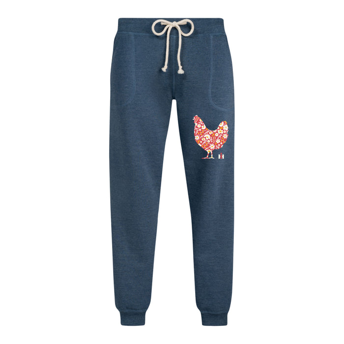Floral Print Chicken IH Womens Jogger