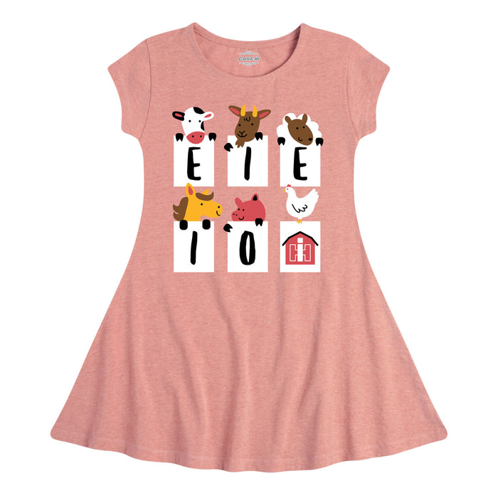 E-I-E-I-O Barnyard Animals IH Kids Fit and Flare Cap Sleeve Dress