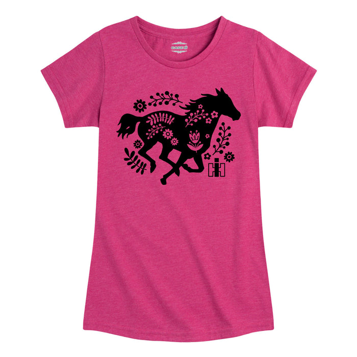 Freespirit Horse Girls Fitted Short Sleeve Tee