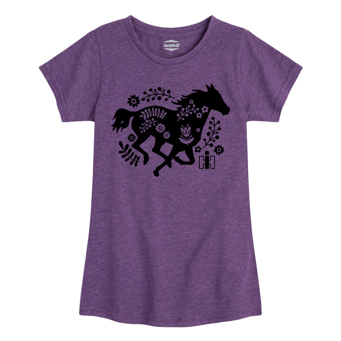 Freespirit Horse Girls Fitted Short Sleeve Tee