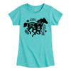 Freespirit Horse Girls Fitted Short Sleeve Tee