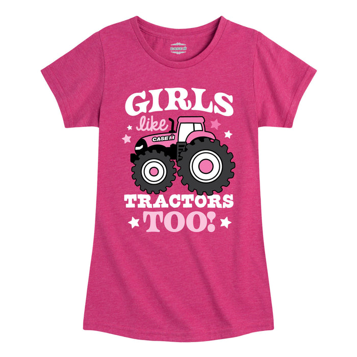 Girls Like Tractors Too Kids Fitted Short Sleeve Tee
