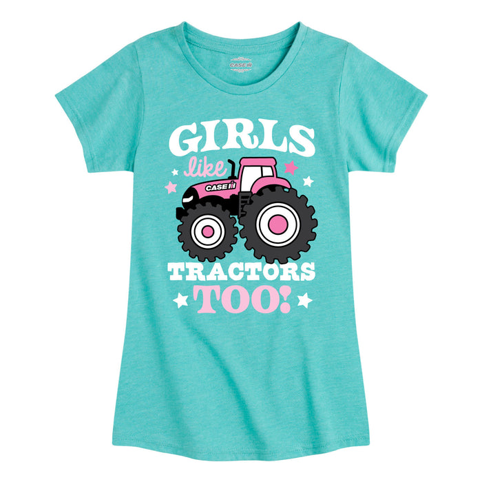 Girls Like Tractors Too Kids Fitted Short Sleeve Tee
