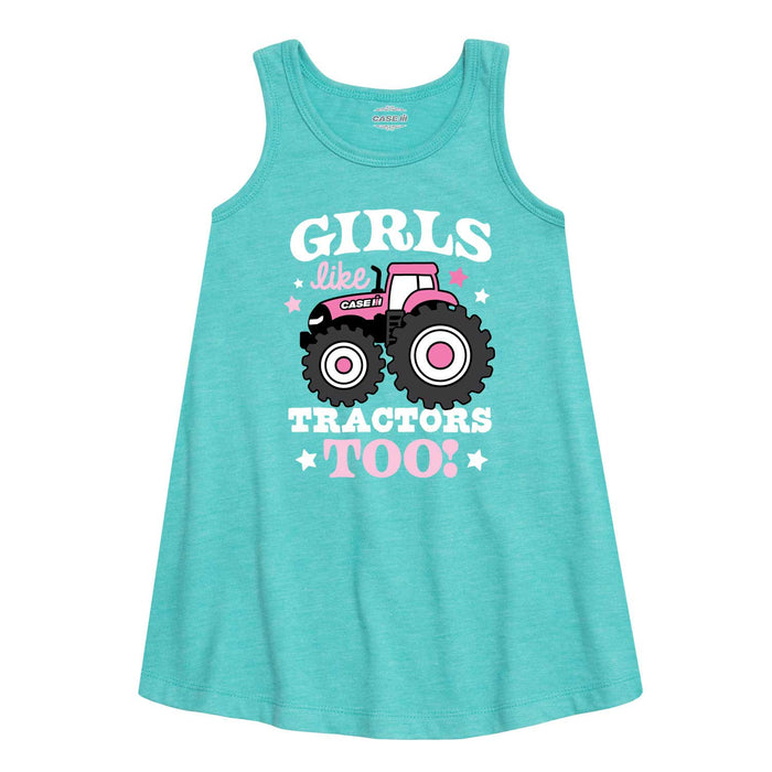 Girls Like Tractors Too Kids Aline Dress
