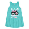 Girls Like Tractors Too Kids Aline Dress