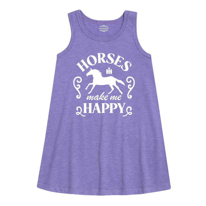 Horses Make Me Happy Girls Aline Dress