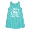 Horses Make Me Happy Girls Aline Dress