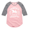 Horses Make Me Happy Girls Raglan