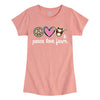 Peace Love Farm Girls Fitted Short Sleeve Tee