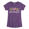 Peace Love Farm Girls Fitted Short Sleeve Tee