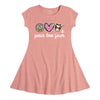 Peace Love Farm Girls Fit and Flare Cap Sleeve Dress