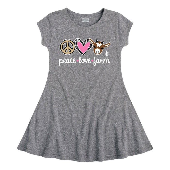 Peace Love Farm Girls Fit and Flare Cap Sleeve Dress