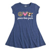 Peace Love Farm Girls Fit and Flare Cap Sleeve Dress